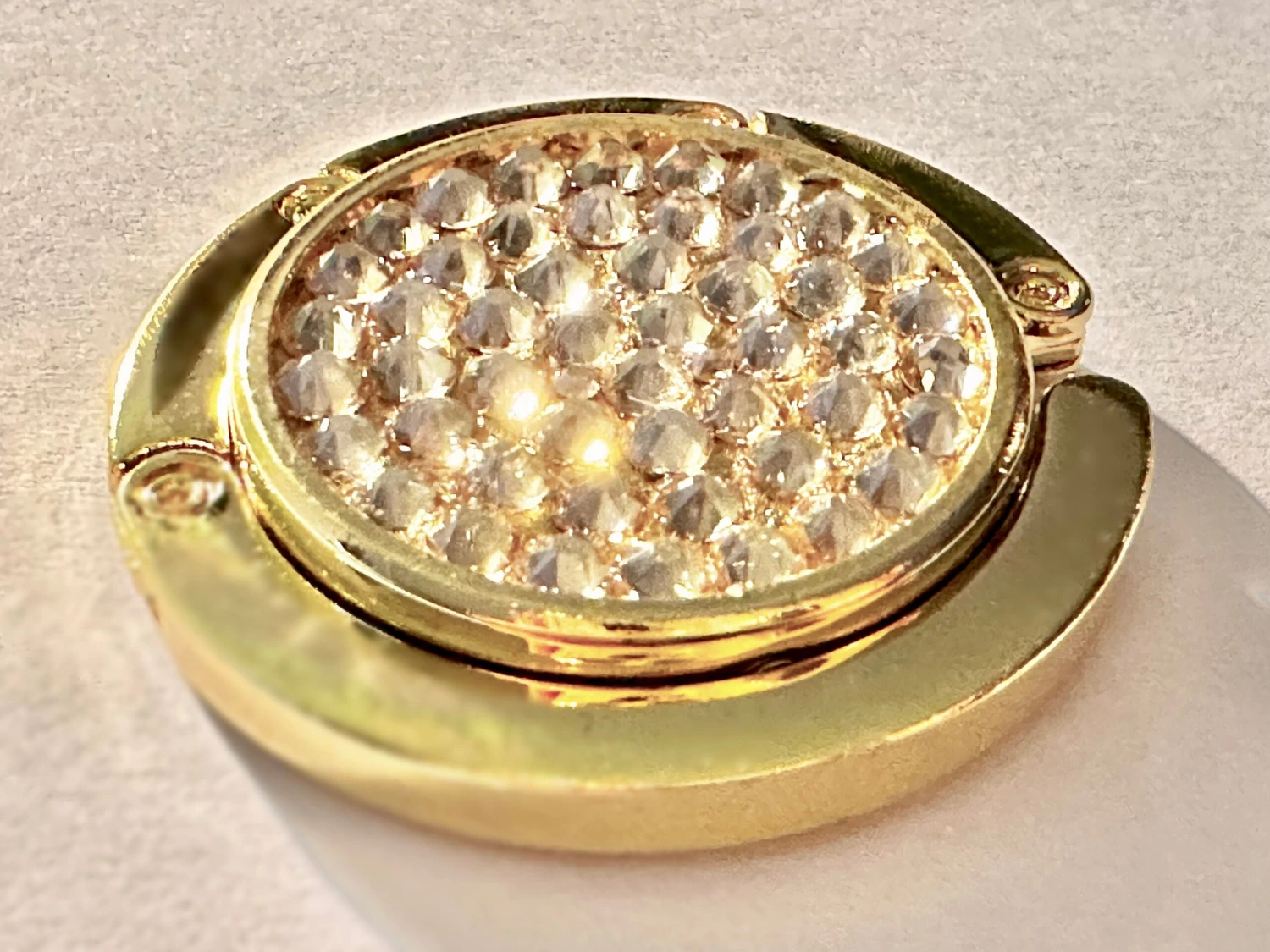 Luxury Handbag Hook Bedazzled With Swarovski Golden Shadow, Elegant Holder Diamond Bag Hanger | Birthday Gift For Her Mom Christmas 7 Luxury Handbag Hook Bedazzled With Swarovski Golden Shadow, Elegant Holder Diamond Bag Hanger | Birthday Gift For Her Mom Christmas - Image 5