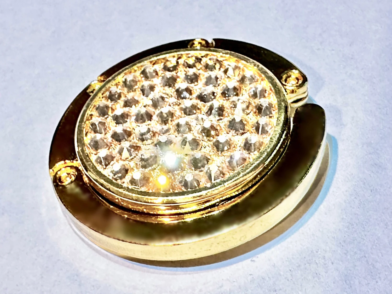 Luxury Handbag Hook Bedazzled With Swarovski Golden Shadow, Elegant Holder Diamond Bag Hanger | Birthday Gift For Her Mom Christmas 5 Luxury Handbag Hook Bedazzled With Swarovski Golden Shadow, Elegant Holder Diamond Bag Hanger | Birthday Gift For Her Mom Christmas - Image 3