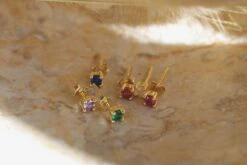 Gold Birthstone Stud Earrings | Tiny CZ Birthstone Studs | Minimalist Earrings | Gemstone Gold Studs | Personalized Christmas Gift For Her -Jewellery Soldes Boutique il fullxfull.4376061097 5mo3