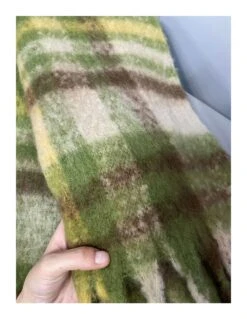 Mohair Green Plaid Scarf Double-sided Plaid Rainbow Scarf Warm Scarf Christmas Scarf -Jewellery Soldes Boutique il fullxfull.4377462372 8hly