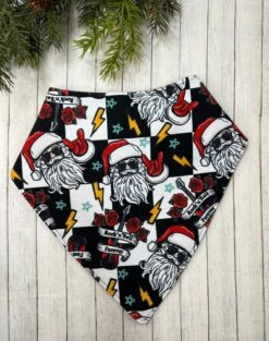 Rocking Santa RockNRoll Bandana Bib Waterproof Big Boy Teen Adult Male Dignity Scarf Christmas Special Needs Drool Bib Santa Clause Guitar -Jewellery Soldes Boutique il fullxfull.4380582123 dd6o
