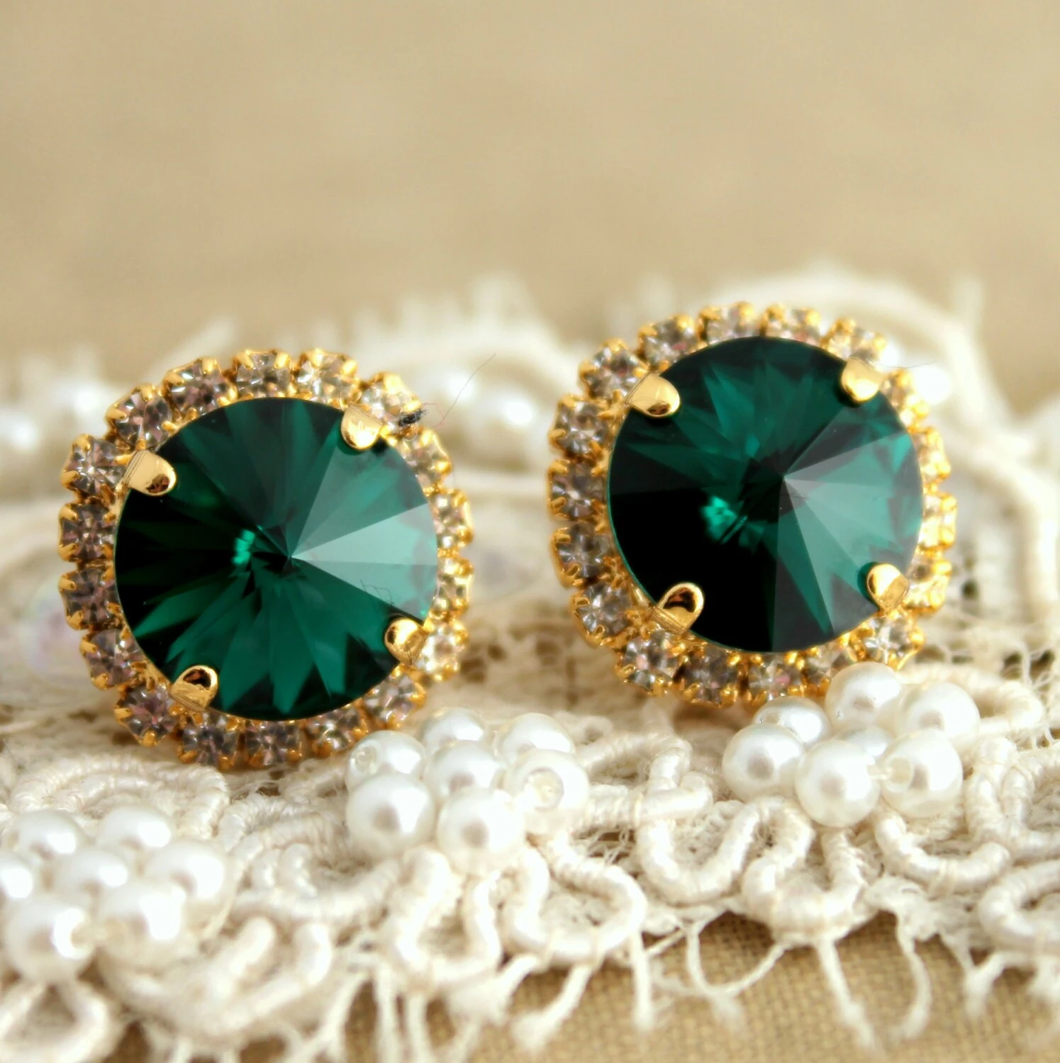 Emerald Earrings,Emerald Swarovski Earrings,Gift For Her,Green Crystal Earrings,Christmas Gift,Bridesmaids Earrings,Emerald Stud Earrings 5 Emerald Earrings,Emerald Swarovski Earrings,Gift For Her,Green Crystal Earrings,Christmas Gift,Bridesmaids Earrings,Emerald Stud Earrings - Image 3