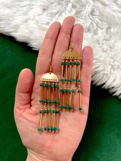 Green Art Deco Beaded Earrings / Long Beaded Chandelier Earrings / Christmas Party Earrings / Statement Earrings / 1920s Inspired Jewelry 15 Green Art Deco Beaded Earrings / Long Beaded Chandelier Earrings / Christmas Party Earrings / Statement Earrings / 1920s Inspired Jewelry -Jewellery Soldes Boutique il fullxfull.4392477059 n2gi