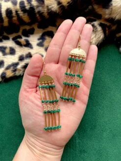 Green Art Deco Beaded Earrings / Long Beaded Chandelier Earrings / Christmas Party Earrings / Statement Earrings / 1920s Inspired Jewelry 20 Green Art Deco Beaded Earrings / Long Beaded Chandelier Earrings / Christmas Party Earrings / Statement Earrings / 1920s Inspired Jewelry -Jewellery Soldes Boutique il fullxfull.4392477081 6e61