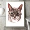 Custom Cat Portrait Gifts For Cat Owner Watercolor Personalized Christmas Gift Pet Loss Memorial