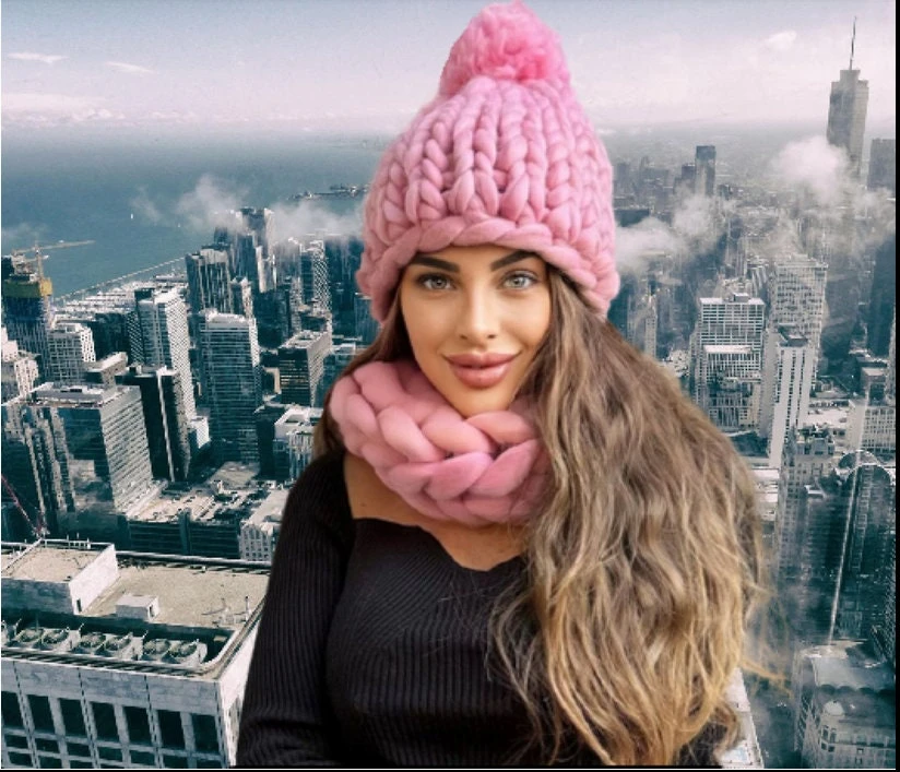 Super Chunky Infinite Scarf. Chunky Knit Hat. Oversize Snood Scarf Hat Set. Chunky Merino Cowl. Big Yarn Hat. Christmas Gift. Gift For Her. 4 Super Chunky Infinite Scarf. Chunky Knit Hat. Oversize Snood Scarf Hat Set. Chunky Merino Cowl. Big Yarn Hat. Christmas Gift. Gift For Her. - Image 2