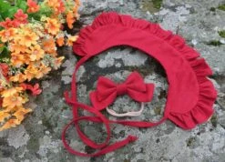 Red Linen Collar And Headband, Baby Christmas Accessory, Peter Pan Frilled Collar, Baby Detachable Collar. -Jewellery Soldes Boutique il fullxfull.4424554242 12ti