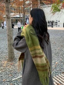 Mohair Green Plaid Scarf Double-sided Plaid Rainbow Scarf Warm Scarf Christmas Scarf -Jewellery Soldes Boutique il fullxfull.4424846705 51f4