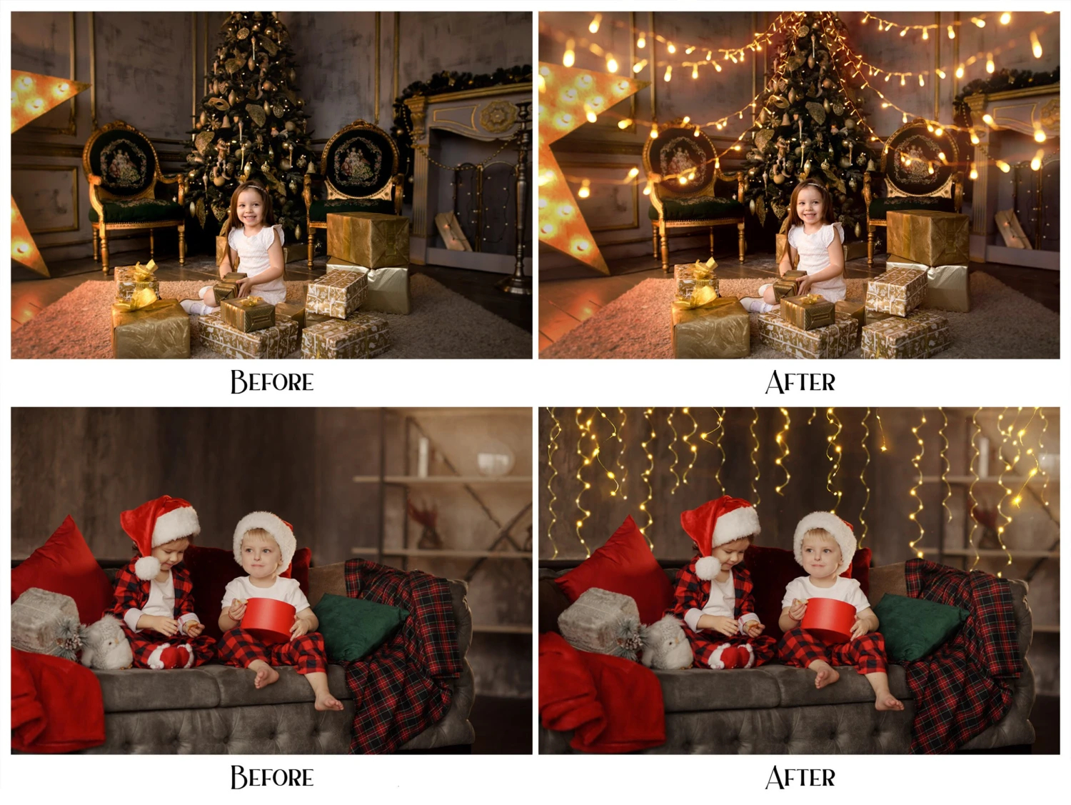 60 Christmas String Lights, Holiday Garlands Photoshop Overlays , Bokeh Digital Photo Editing Textures, Magic Overlay Photographer Pack 5 60 Christmas String Lights, Holiday Garlands Photoshop Overlays , Bokeh Digital Photo Editing Textures, Magic Overlay Photographer Pack - Image 3