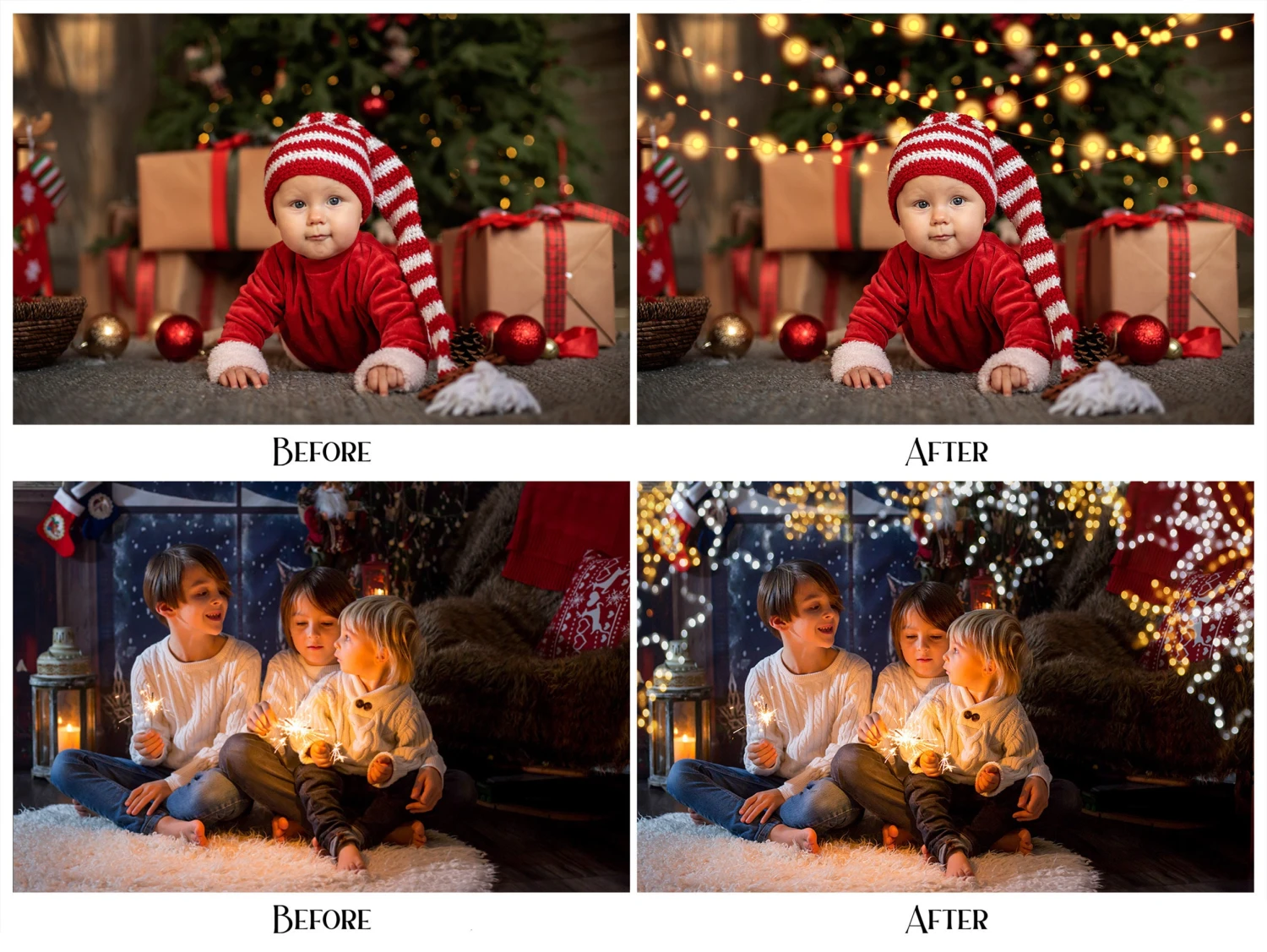 60 Christmas String Lights, Holiday Garlands Photoshop Overlays , Bokeh Digital Photo Editing Textures, Magic Overlay Photographer Pack 4 60 Christmas String Lights, Holiday Garlands Photoshop Overlays , Bokeh Digital Photo Editing Textures, Magic Overlay Photographer Pack - Image 2