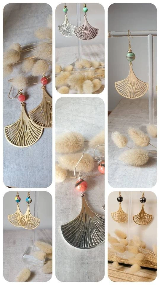 Golden Collection - Ginkgo Leaf Gold Earrings. Jewelry For Women. Christmas Jewelry Gift 9 Golden Collection - Ginkgo Leaf Gold Earrings. Jewelry For Women. Christmas Jewelry Gift - Image 7