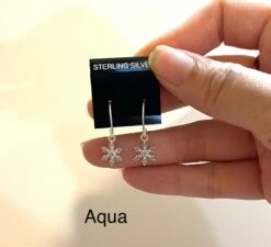 Sterling Silver SnowFlake Earrings, Blue Topaz Snowflake Earrings, Christmas Gift, Dainty Earrings, Silver Earrings Sister Gift, Mother Gift -Jewellery Soldes Boutique il fullxfull.4434490301 fbq1