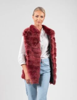 Burgundy Sable Marten Fur Vest With Short And Stand Collar. Full Skin High Quality Marten Fur Vest, Zipper Closure. Christmas Gift For Her. -Jewellery Soldes Boutique il fullxfull.4435382928 40vg