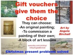 Last Minute, Christmas, Gift Vouchers, Present, Original Art Or Art Lessons, Custom, Commission, Unique, Painting, Drawing,