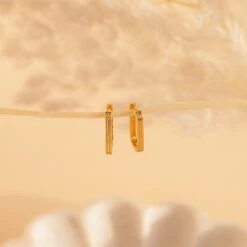 Large Ribbed Rectangle Hoops By Caitlyn Minimalist • Chunky Statement Link Hoop Earrings • Perfect Christmas Gift For Her • ER294 -Jewellery Soldes Boutique il fullxfull.4457327086 pby2