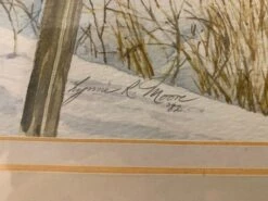 1980's Original Watercolour Painting Of A Winter Landscape - By Lynne R. Moore - English Countryside Snowy Snow Christmas Framed Artwork -Jewellery Soldes Boutique il fullxfull.4468740724 kv2w