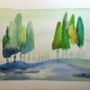 Minimalist Tuscan Landscape. Original Watercolor Painting. Gallery Wall Art Set Gift. Not A Print! Christmas Gift. 9 X” 12.” -Jewellery Soldes Boutique il fullxfull.4471961142 2ve3