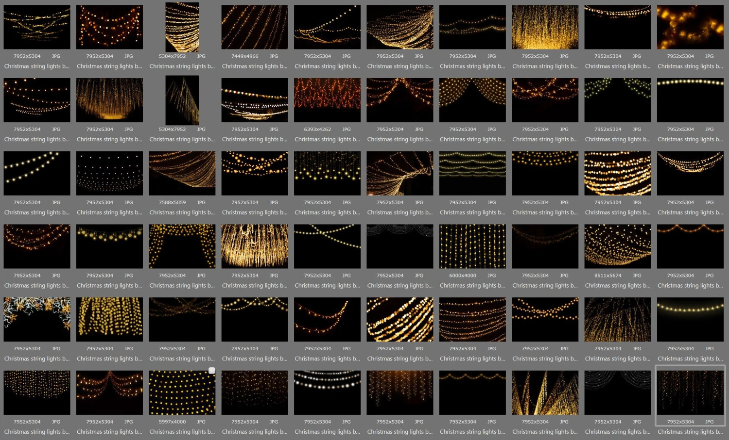 60 Christmas String Lights, Holiday Garlands Photoshop Overlays , Bokeh Digital Photo Editing Textures, Magic Overlay Photographer Pack 6 60 Christmas String Lights, Holiday Garlands Photoshop Overlays , Bokeh Digital Photo Editing Textures, Magic Overlay Photographer Pack - Image 4