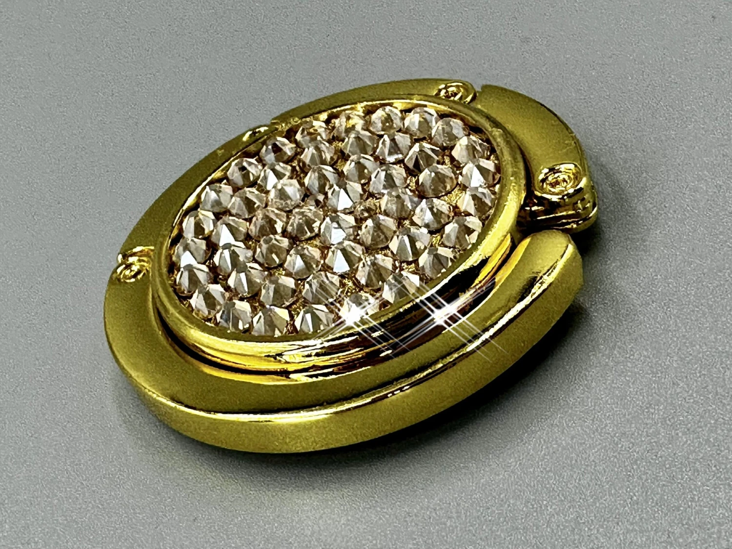 Luxury Handbag Hook Bedazzled With Swarovski Golden Shadow, Elegant Holder Diamond Bag Hanger | Birthday Gift For Her Mom Christmas 4 Luxury Handbag Hook Bedazzled With Swarovski Golden Shadow, Elegant Holder Diamond Bag Hanger | Birthday Gift For Her Mom Christmas - Image 2