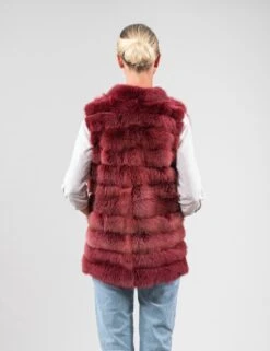Burgundy Sable Marten Fur Vest With Short And Stand Collar. Full Skin High Quality Marten Fur Vest, Zipper Closure. Christmas Gift For Her. -Jewellery Soldes Boutique il fullxfull.4482733647 cw9o