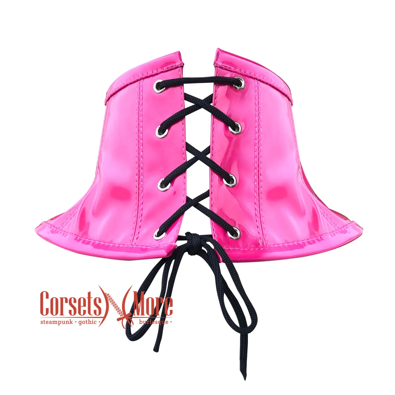 Pink PVC Leather Neck Christmas Corset With Back Lace Up 5 Pink PVC Leather Neck Christmas Corset With Back Lace Up - Image 3