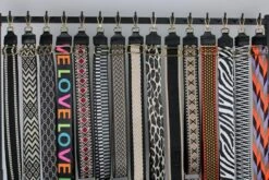 Black Leather Strap For Bags With Gold And Silver Hardware, Wide Strap Shoulder Strap, Camera Bag Straps, Fabric Bag Strap, Christmas Gift