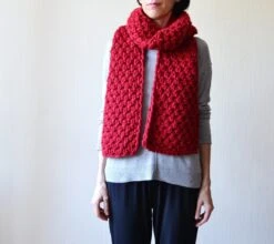 Red Alpaca Scarf Chunky Knit Winter Scarf Christmas Cozy Gift Red Knitted Scarf Alpaca Neck Scarf Thick Scarf -Jewellery Soldes Boutique il fullxfull.4575947826 413u
