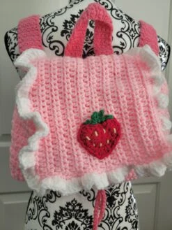 Strawberry Backpack | Crochet Drawstring Bag | Pastel | Handmade | Cute | Christmas Gift Idea -Jewellery Soldes Boutique il fullxfull.4599759005 m9e1