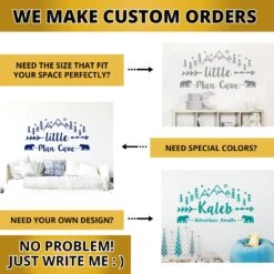 Custom Boys Name Wall Decal Woodland Vinyl Sticker Mountains And Pine Tree Nursery Room Decor Bears Art Kids Christmas Gift Decals ER351 -Jewellery Soldes Boutique il fullxfull.4623592343 8dtj