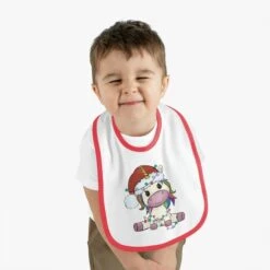 Christmas Unicorn Santa Hat Xmas Lights Baby Bib -Jewellery Soldes Boutique il fullxfull.4630941988 7vlw