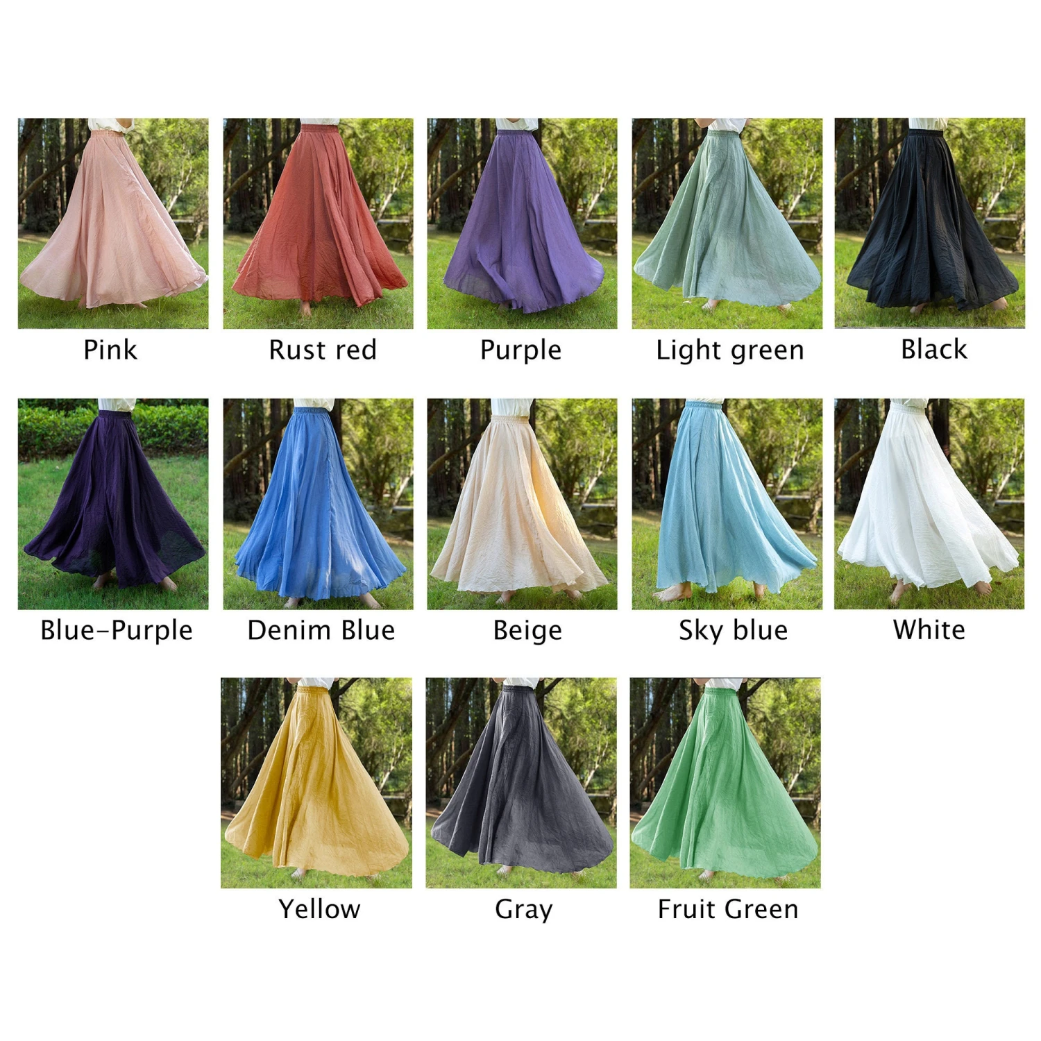 Custom Size Cotton Linen Skirt Soft And Flowing Linen Skirt Travel Skirt Beach Skirt Gift For Her Pink Christmas Gift 6 Custom Size Cotton Linen Skirt Soft And Flowing Linen Skirt Travel Skirt Beach Skirt Gift For Her Pink Christmas Gift - Image 4