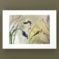 Christmas Home Decor Gift. Minimalistic Watercolor Painting. Berries Winter Scenery. Gallery Art Wall. Original Xmas Handmade Wall Art. -Jewellery Soldes Boutique il fullxfull.4816338636 n4hr