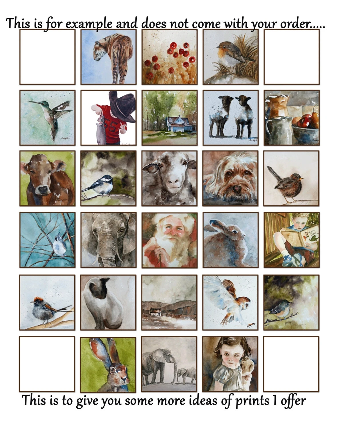 Christmas PRINT Set Of Christmas Paintings Watercolor Santa Reindeer- Holiday Decor- Holiday Watercolor Painting 9 Christmas PRINT Set Of Christmas Paintings Watercolor Santa Reindeer- Holiday Decor- Holiday Watercolor Painting - Image 7