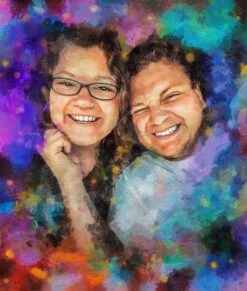 Custom Art Portrait - Photo To Painting. Gift For Couples, Gift For Her, Gift For Him, Family Portrait. Christmas, Birthday, Holiday Gift