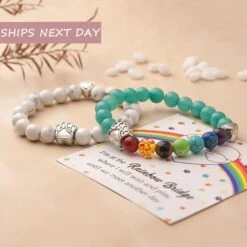 Christmas Gifts For Girl - Rainbow Bridge Bracelet - Rainbow Bridge Pet Memorial - Pet Sympathy Gift Loss Of Dog For Daughter