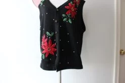 Vintage CHRISTMAS SWEATER Vest....large. Kitsch. Retro. Bells. Kawaii. Snowman. Novelty. Holiday. Christmas. Mistletoe. Dazzle. Festive -Jewellery Soldes Boutique il fullxfull.4858671605 dynz
