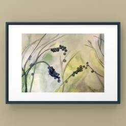 Christmas Home Decor Gift. Minimalistic Watercolor Painting. Berries Winter Scenery. Gallery Art Wall. Original Xmas Handmade Wall Art. -Jewellery Soldes Boutique il fullxfull.4864604259 25v3