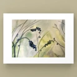 Christmas Home Decor Gift. Minimalistic Watercolor Painting. Berries Winter Scenery. Gallery Art Wall. Original Xmas Handmade Wall Art. -Jewellery Soldes Boutique il fullxfull.4864604387 19wu