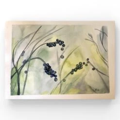 Christmas Home Decor Gift. Minimalistic Watercolor Painting. Berries Winter Scenery. Gallery Art Wall. Original Xmas Handmade Wall Art. -Jewellery Soldes Boutique il fullxfull.4864604457 argj