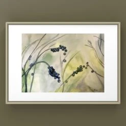 Christmas Home Decor Gift. Minimalistic Watercolor Painting. Berries Winter Scenery. Gallery Art Wall. Original Xmas Handmade Wall Art. -Jewellery Soldes Boutique il fullxfull.4864604611 6mk6
