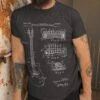Les Paul Guitar Patent T-Shirt Mens Gift Idea Music Tee Holiday Gift Christmas Birthday Present