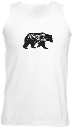 Mummy Bear Vest Vests Gym Workout Exercise Yoga Ladies & Unisex Sizes Womens Mother's Day Birthday Gift Mum Mama Christmas Top Funny Present