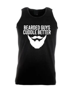 Bearded Guys Cuddle Better Funny Mens Men Vest Vests Gym Workout Exercise Birthday Gift For Bearded Guy Present Eid Christmas Xmas Present