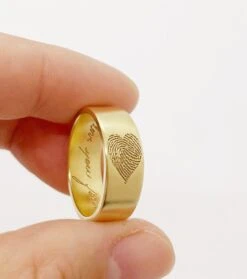 Christmas Gift/Heart Ring/Custom Fingerprint Ring/Custom Name Ring/Memorial Ring/Actual Handwriting Ring/14k Gold Ring -Jewellery Soldes Boutique il fullxfull.4970178373 svp5