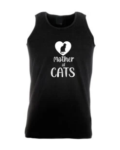 Mother Of Cats Funny Vest Vests Top Tank Gym Workout Ladies Womens Birthday Gift Xmas Top Christmas Present For Cat Lovers Parody Joke