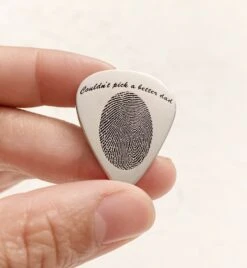 Christmas Gift/Fingerprint Guitar Pick/Necklace For Guitar Player/Fingerprint Hand Stampled Picks/Fingerprint Guitar Pick