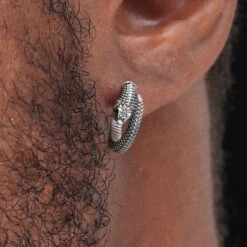 Hognose Snake Earrings In Silver With Gemstone Eyes. Coppertist.wu. Snake Earrings. Animal Lover Gift. Silver Earrings. Christmas Gift -Jewellery Soldes Boutique il fullxfull.5020633985 7723