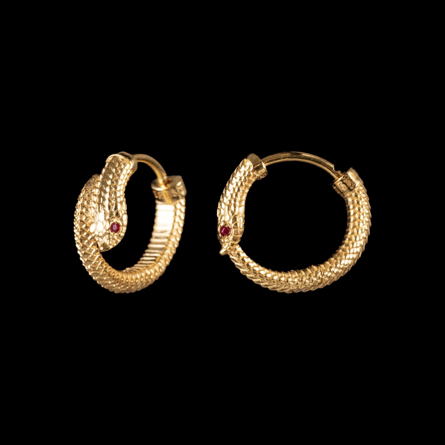 Hognose Snake Earrings In Gold Vermeil With Gemstone Eyes. Snake Earrings. Animal Lover Gift. Gift For Her. Gold Earrings. Christmas Gift 4 Hognose Snake Earrings In Gold Vermeil With Gemstone Eyes. Snake Earrings. Animal Lover Gift. Gift For Her. Gold Earrings. Christmas Gift - Image 2