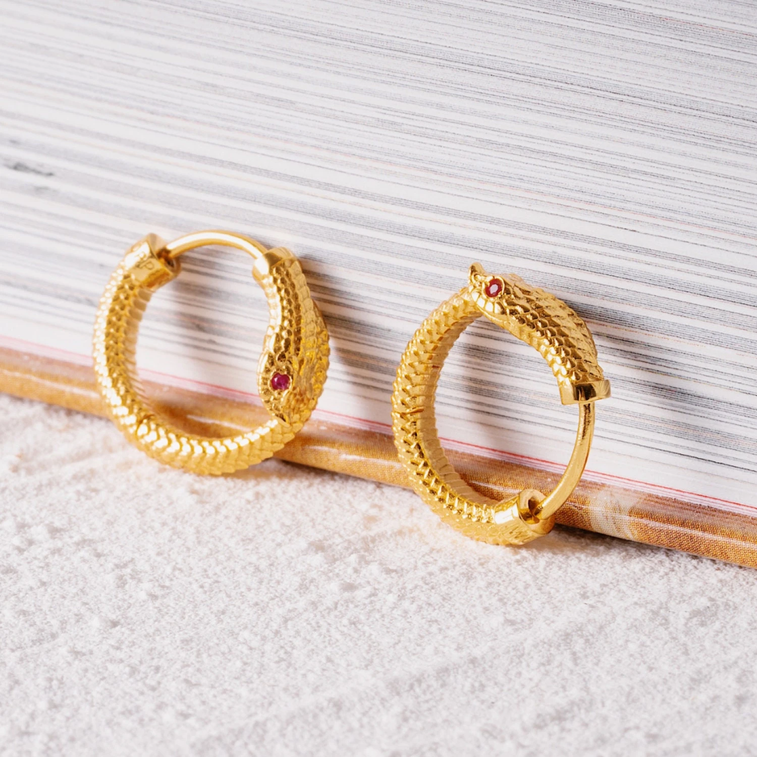 Hognose Snake Earrings In Gold Vermeil With Gemstone Eyes. Snake Earrings. Animal Lover Gift. Gift For Her. Gold Earrings. Christmas Gift 8 Hognose Snake Earrings In Gold Vermeil With Gemstone Eyes. Snake Earrings. Animal Lover Gift. Gift For Her. Gold Earrings. Christmas Gift - Image 6