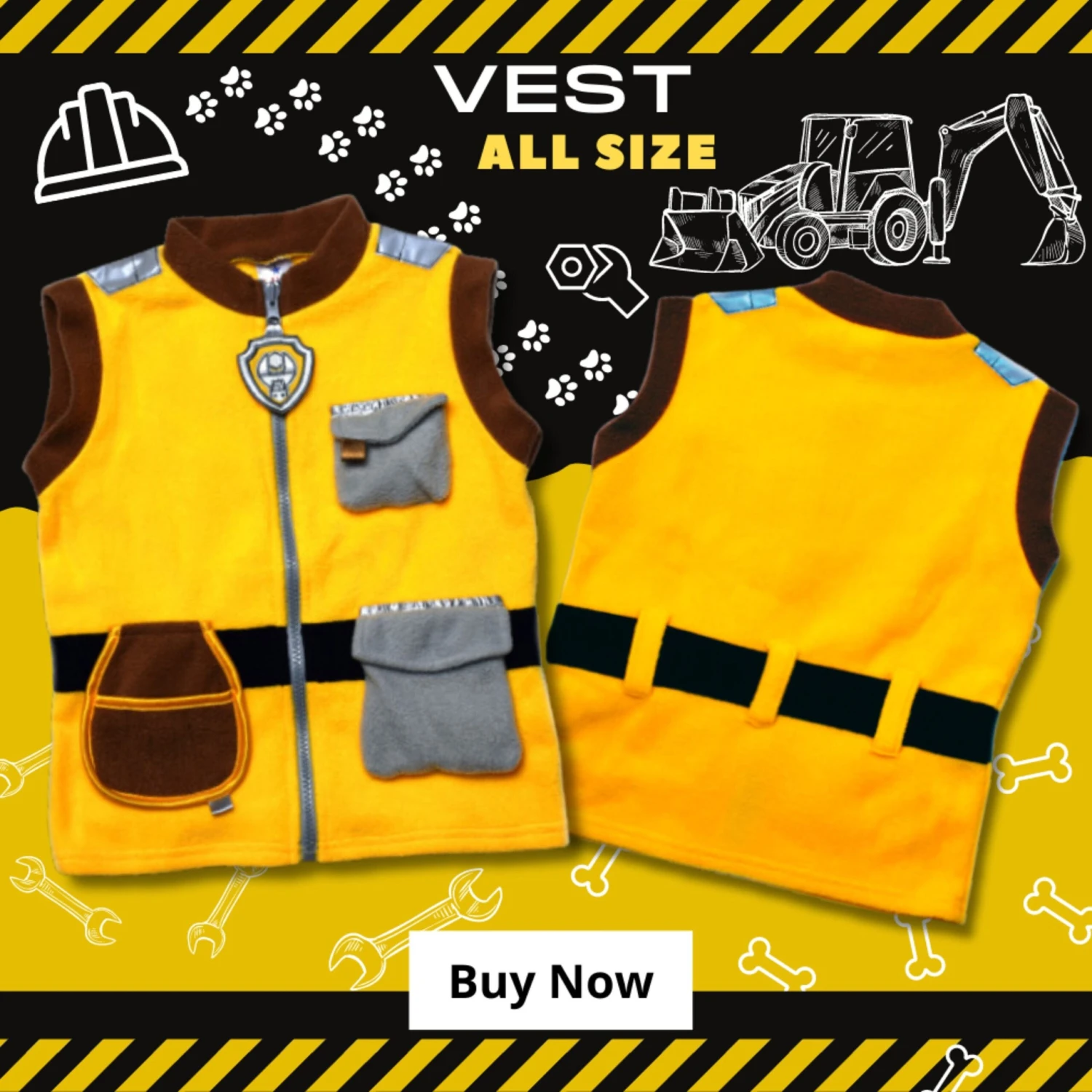Rubble Vest Patrol Costume , Rubble Kids Costume , Rubble Adults Costume , Christmas Patrol Costume , Patrol Birthday Gift , Ryder Vest Gift 3 Rubble Vest Patrol Costume , Rubble Kids Costume , Rubble Adults Costume , Christmas Patrol Costume , Patrol Birthday Gift , Ryder Vest Gift